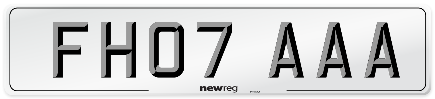 FH07 AAA Number Plate from New Reg